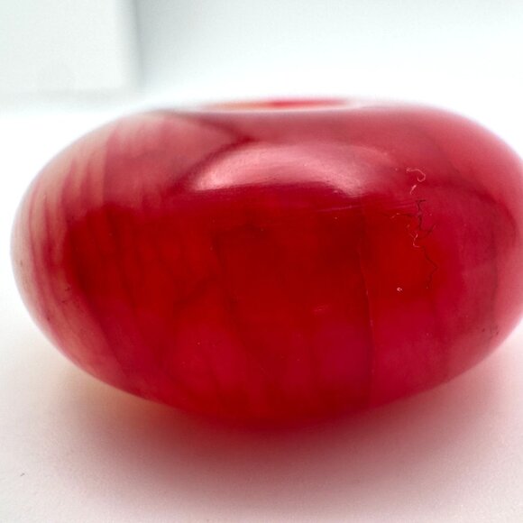 Blood Jade Round Bead Feng Shui Decor Red & Orange Tones Smooth Finish 1 Inch - Picture 5 of 7
